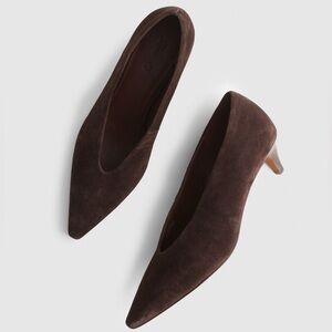 Madewell The Emilie Glove Pump in Dark Carob Brown Suede Size 9 NWOB